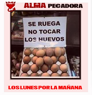 Se ruega no tocar los huevos los lunes por la mañana