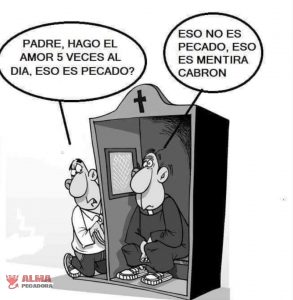 Mentiras piadosas en un confesionario con un cura muy moderno o espabilao