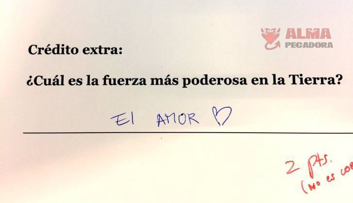 Una buena contestación en un examen de fisica