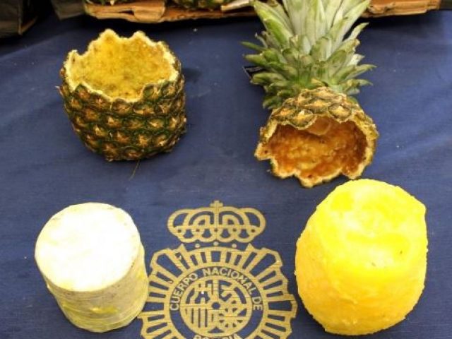 Incautadas en Madrid piñas rellenas de cocaína Incautadas en Madrid piñas rellenas de cocaína