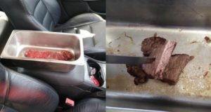 Un hombre cocina cerdo asado en su coche por la ola de calor australiana Un hombre cocina cerdo asado en su coche por la ola de calor australiana