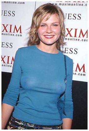 Transparencias de tetas y pezones de Kirsten Dunst