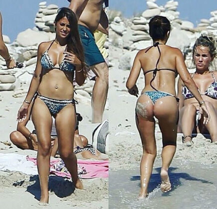 Fotos Antonella Roccuzzo en tanga , la mujer de Messi casi desnuda