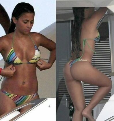 Pillada Antonella Roccuzzo en tanga y semi desnuda
